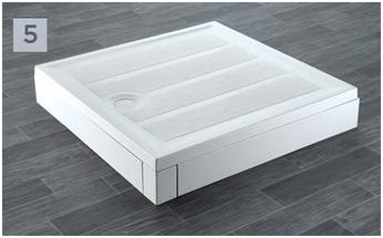 EASA COMBI and ACCESS shower tray fully assembled with plinth panel and riser kit